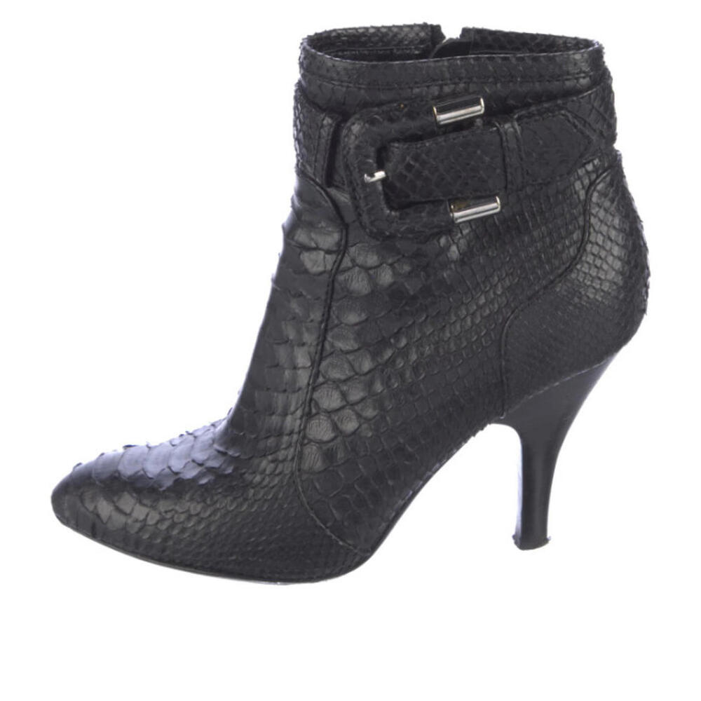 Burberry Black Python-Embossed Leather Ankle Boot… - image 3